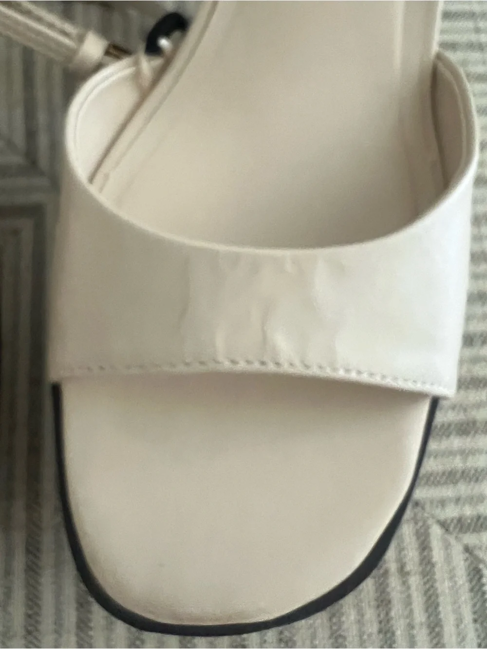 NWT Zara Leather Ecru Platform Block Heel Sandals 9